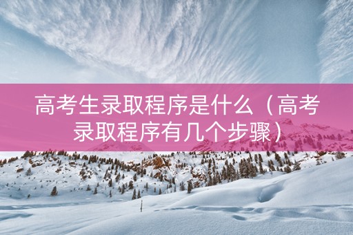 高考生录取程序是什么（高考录取程序有几个步骤）