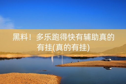 黑料！多乐跑得快有辅助真的有挂(真的有挂)