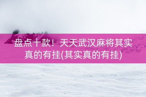 盘点十款！天天武汉麻将其实真的有挂(其实真的有挂)