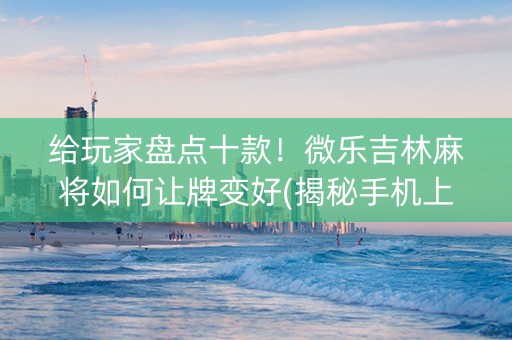 给玩家盘点十款！微乐吉林麻将如何让牌变好(揭秘手机上自建房怎么赢)