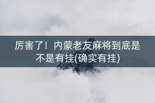 厉害了！内蒙老友麻将到底是不是有挂(确实有挂)
