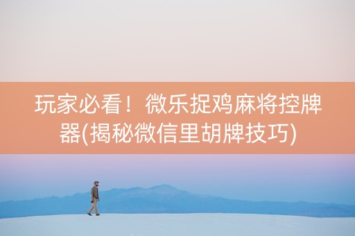 玩家必看！微乐捉鸡麻将控牌器(揭秘微信里胡牌技巧)