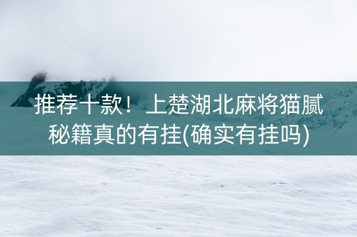 推荐十款！上楚湖北麻将猫腻秘籍真的有挂(确实有挂吗)