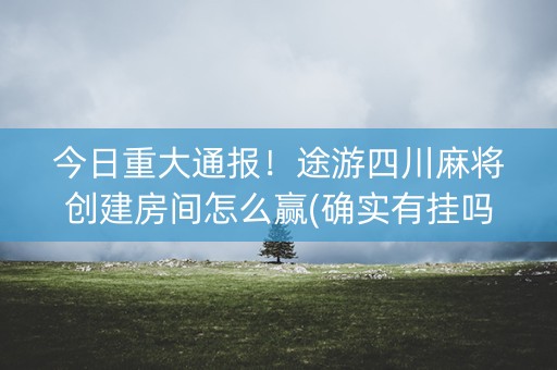 今日重大通报！途游四川麻将创建房间怎么赢(确实有挂吗)