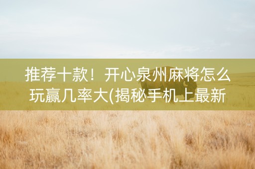 推荐十款！开心泉州麻将怎么玩赢几率大(揭秘手机上最新神器下载)