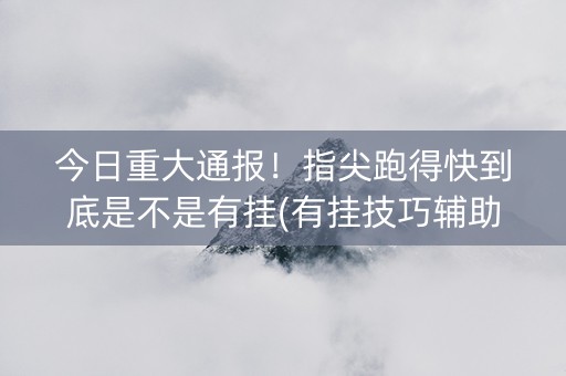 今日重大通报！指尖跑得快到底是不是有挂(有挂技巧辅助器)