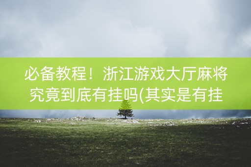 必备教程！浙江游戏大厅麻将究竟到底有挂吗(其实是有挂确实有挂)
