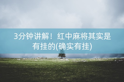 3分钟讲解！红中麻将其实是有挂的(确实有挂)