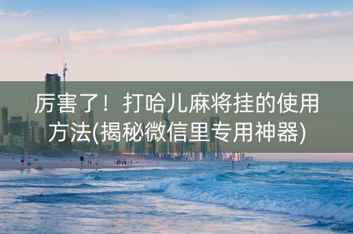 厉害了！打哈儿麻将挂的使用方法(揭秘微信里专用神器)