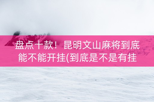 盘点十款！昆明文山麻将到底能不能开挂(到底是不是有挂)