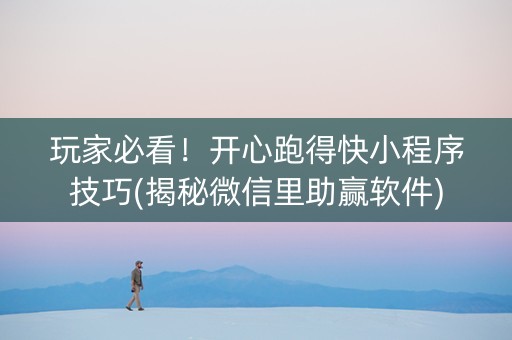 玩家必看！开心跑得快小程序技巧(揭秘微信里助赢软件)