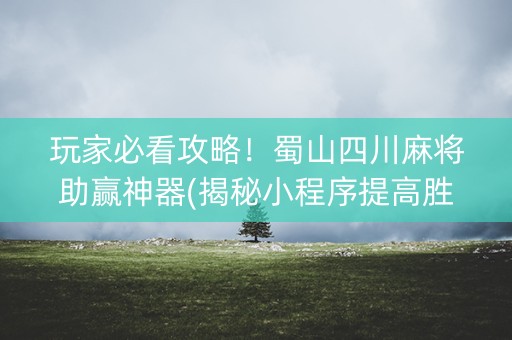 玩家必看攻略！蜀山四川麻将助赢神器(揭秘小程序提高胜率)