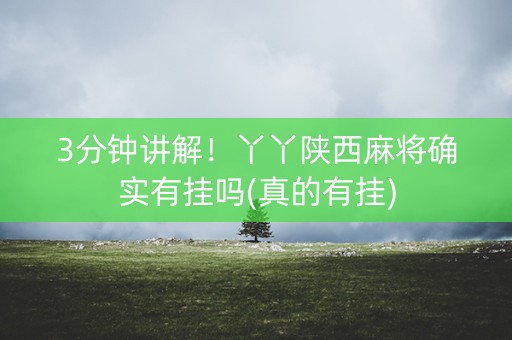 3分钟讲解！丫丫陕西麻将确实有挂吗(真的有挂)