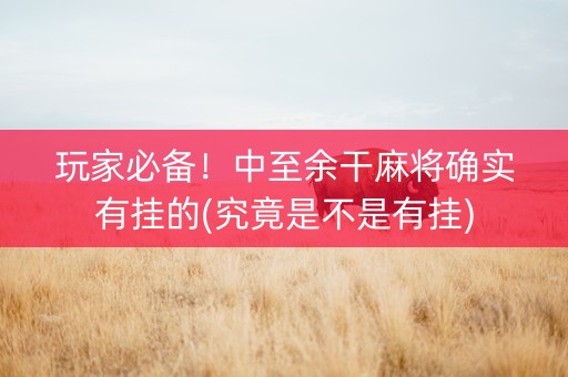 玩家必备！中至余干麻将确实有挂的(究竟是不是有挂)