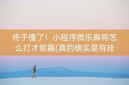 终于懂了！小程序微乐麻将怎么打才能赢(真的确实是有挂)