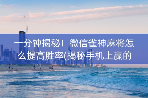 一分钟揭秘！微信雀神麻将怎么提高胜率(揭秘手机上赢的诀窍)
