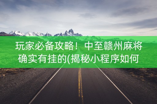 玩家必备攻略！中至赣州麻将确实有挂的(揭秘小程序如何让牌变好)