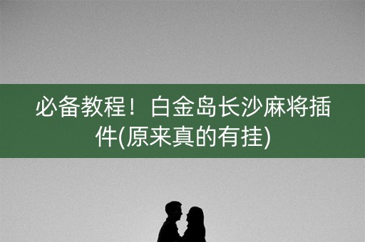 必备教程！白金岛长沙麻将插件(原来真的有挂)