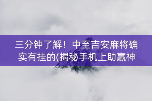 三分钟了解！中至吉安麻将确实有挂的(揭秘手机上助赢神器)