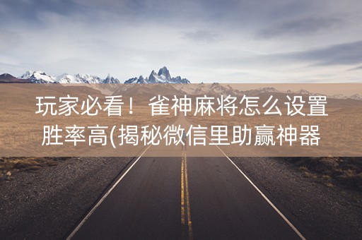 玩家必看！雀神麻将怎么设置胜率高(揭秘微信里助赢神器购买)