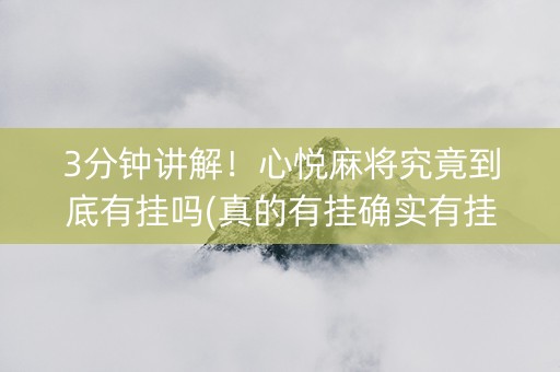 3分钟讲解！心悦麻将究竟到底有挂吗(真的有挂确实有挂)