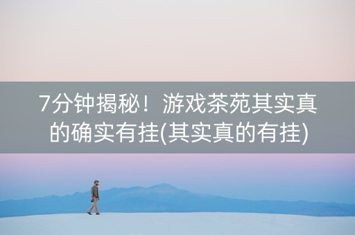 7分钟揭秘！游戏茶苑其实真的确实有挂(其实真的有挂)