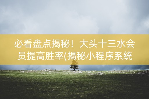 必看盘点揭秘！大头十三水会员提高胜率(揭秘小程序系统发好牌)