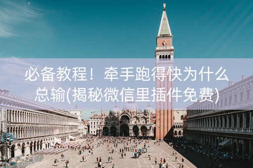 必备教程！牵手跑得快为什么总输(揭秘微信里插件免费)