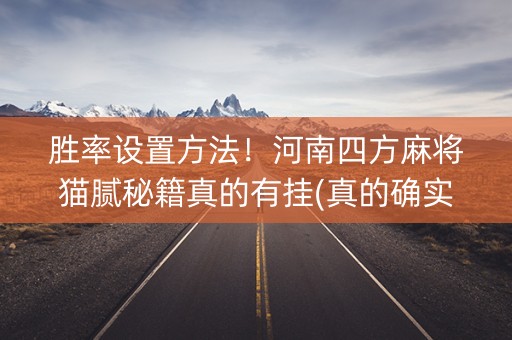 胜率设置方法！河南四方麻将猫腻秘籍真的有挂(真的确实是有挂)