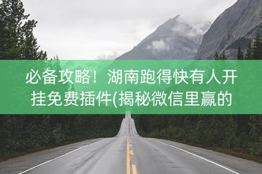 必备攻略！湖南跑得快有人开挂免费插件(揭秘微信里赢的诀窍)