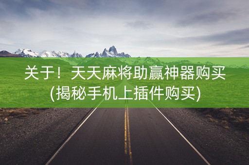 关于！天天麻将助赢神器购买(揭秘手机上插件购买)