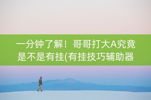 一分钟了解！哥哥打大A究竟是不是有挂(有挂技巧辅助器)