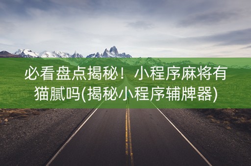 必看盘点揭秘！小程序麻将有猫腻吗(揭秘小程序辅牌器)