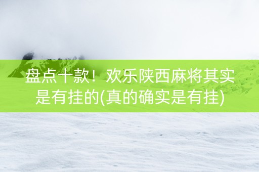 盘点十款！欢乐陕西麻将其实是有挂的(真的确实是有挂)