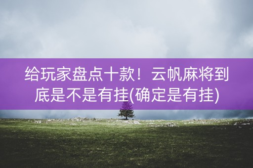 给玩家盘点十款！云帆麻将到底是不是有挂(确定是有挂)