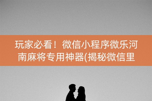 玩家必看！微信小程序微乐河南麻将专用神器(揭秘微信里提高胜率)