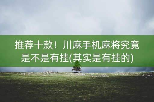 推荐十款！川麻手机麻将究竟是不是有挂(其实是有挂的)