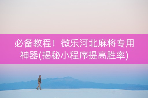 必备教程！微乐河北麻将专用神器(揭秘小程序提高胜率)