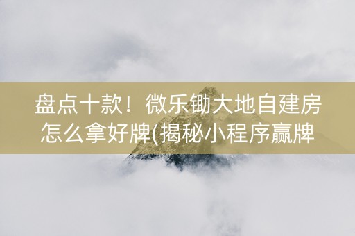 盘点十款！微乐锄大地自建房怎么拿好牌(揭秘小程序赢牌的技巧)