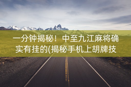 一分钟揭秘！中至九江麻将确实有挂的(揭秘手机上胡牌技巧)
