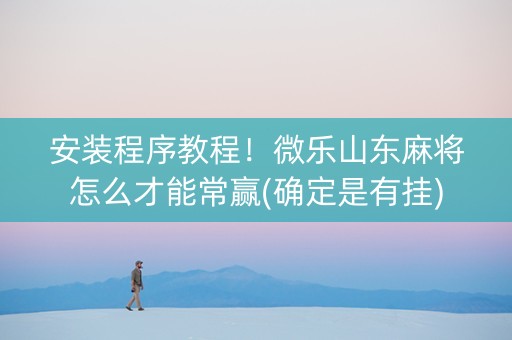 安装程序教程！微乐山东麻将怎么才能常赢(确定是有挂)
