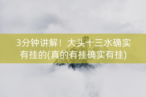 3分钟讲解！大头十三水确实有挂的(真的有挂确实有挂)