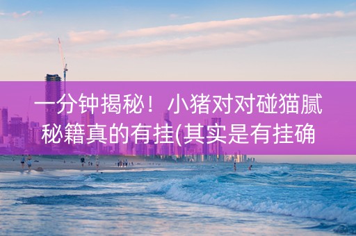 一分钟揭秘！小猪对对碰猫腻秘籍真的有挂(其实是有挂确实有挂)
