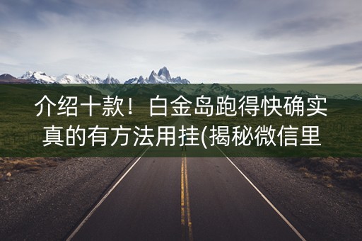 介绍十款！白金岛跑得快确实真的有方法用挂(揭秘微信里必备神器)