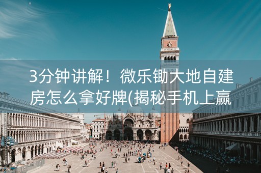 3分钟讲解！微乐锄大地自建房怎么拿好牌(揭秘手机上赢牌的技巧)