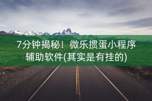 7分钟揭秘！微乐掼蛋小程序辅助软件(其实是有挂的)