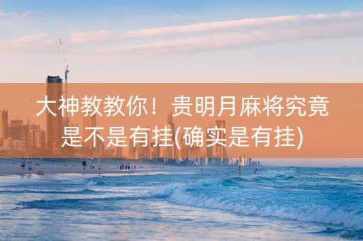 大神教教你！贵明月麻将究竟是不是有挂(确实是有挂)