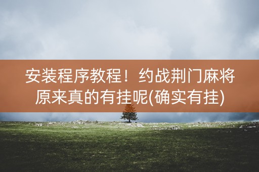 安装程序教程！约战荆门麻将原来真的有挂呢(确实有挂)