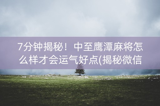 7分钟揭秘！中至鹰潭麻将怎么样才会运气好点(揭秘微信里系统发好牌)