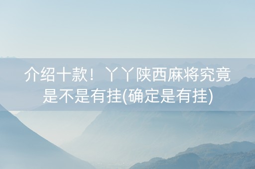 介绍十款！丫丫陕西麻将究竟是不是有挂(确定是有挂)